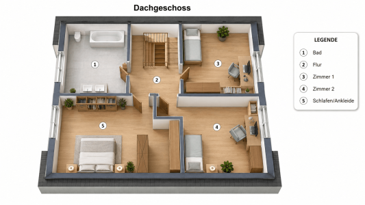 Haus 1 DG - 3D