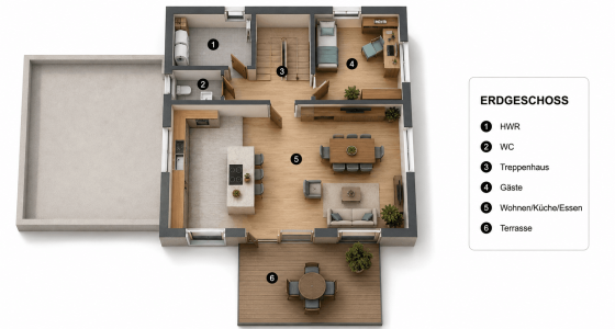 Haus 2 EG - 3D 